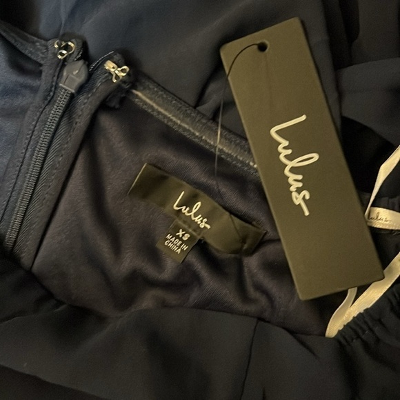 NWT Feel the Romance Navy Blue Off-the-Shoulder Maxi Dress - Picture 9 of 9